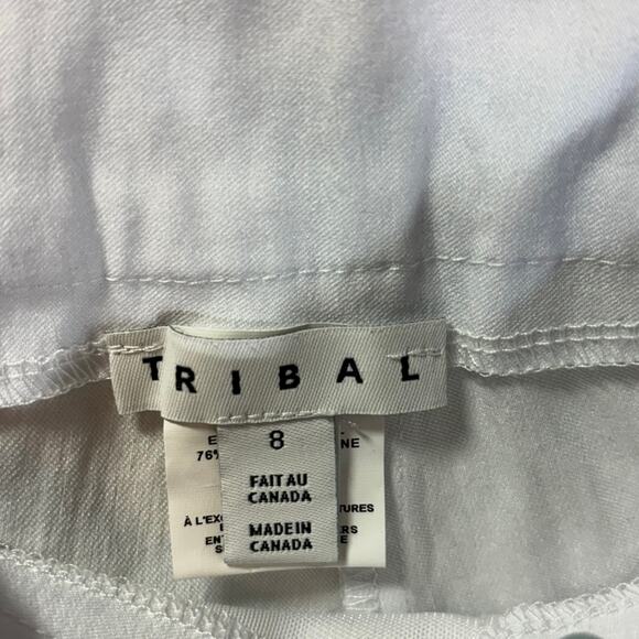 NWT Tribal Flatten It White Pull-On Pants Size 8 Made in Canada Slim Fit - Picture 3 of 7